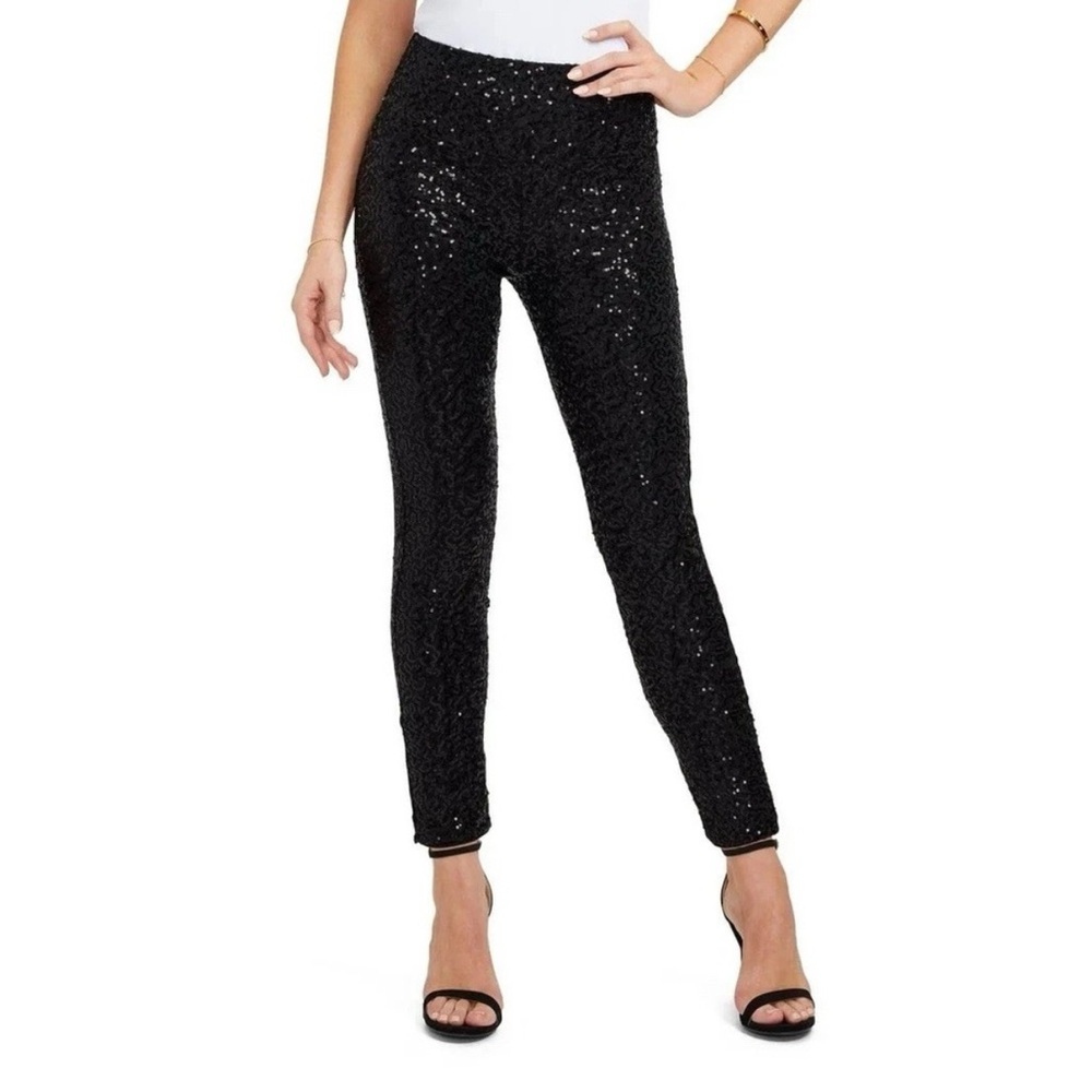 Tipsy Elves Black Sequin Pants Leggings NWT Size Small or Medium